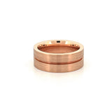 14K Gold Mens Center Groove Band