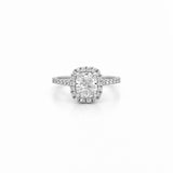 14K Gold 1.20 Carat Natural Cushion Diamond Halo Engagement Ring