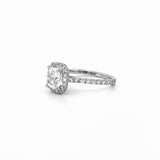14K Gold 1.20 Carat Natural Cushion Diamond Halo Engagement Ring