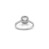 14K Gold 1.20 Carat Natural Cushion Diamond Halo Engagement Ring