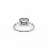 14K Gold 1.25 Carat East West Emerald Cut Morganite Art Deco Halo Engagement Ring