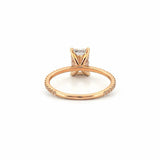 14K Gold 2.00 Carat Lab Grown Radiant Diamond Prong Set Under Halo Engagement Ring