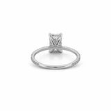 14K Gold 2.00 Carat Lab Grown Radiant Diamond Prong Set Under Halo Engagement Ring