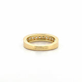 14K Gold Channel Set Diamond Three Row Pave Band