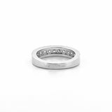 14K Gold Channel Set Diamond Three Row Pave Band