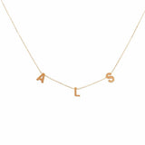 14K Gold Personalized Block Initial Necklace