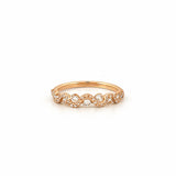 14K Gold Wavy Round Diamond Band