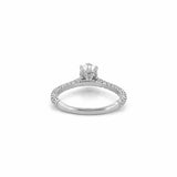 14K Gold 1.50 Carat Lab Grown Oval Diamond 3/4 3D Cathedral Engagement Ring