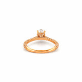 14K Gold 1.50 Carat Lab Grown Oval Diamond 3/4 3D Cathedral Engagement Ring