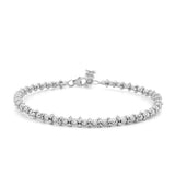 14K Gold Adjustable Fashion Diamond Cut Bead Bangle