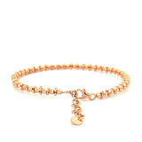 14K Gold Adjustable Fashion Diamond Cut Bead Bangle