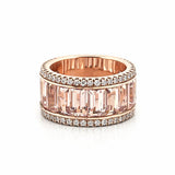 14K Gold Morganite Baguette Diamond Fashion Band