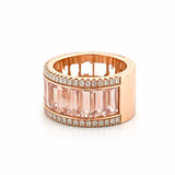14K Gold Morganite Baguette Diamond Fashion Band