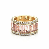 14K Gold Morganite Baguette Diamond Fashion Band