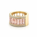 14K Gold Morganite Baguette Diamond Fashion Band