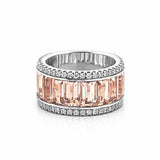 14K Gold Morganite Baguette Diamond Fashion Band