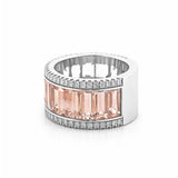 14K Gold Morganite Baguette Diamond Fashion Band