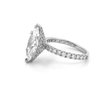 14K Gold 3.00 Carat Lab Grown Marquise Diamond 6-Prong Under Halo Engagement Ring