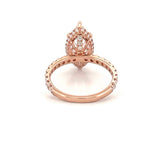 14K Gold 3.00 Carat Lab Grown Marquise Diamond 6-Prong Under Halo Engagement Ring