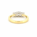 14K Gold Three Stone 1.20 Carat Round Natural Diamond Basket Set Engagement Ring