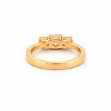 14K Gold Three Stone 1.20 Carat Round Natural Diamond Basket Set Engagement Ring
