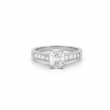 14K Gold Trillion Cut Cluster Diamond Channel Set Engagement Ring