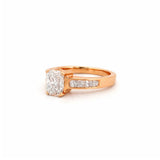 14K Gold Trillion Cut Cluster Diamond Channel Set Engagement Ring