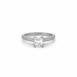14K Gold 1.10 Carat Radiant Lab Grown Diamond Prong Set Cathedral Engagement Ring