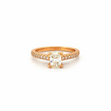 14K Gold 1.10 Carat Radiant Lab Grown Diamond Prong Set Cathedral Engagement Ring