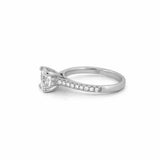 14K Gold 1.10 Carat Radiant Lab Grown Diamond Prong Set Cathedral Engagement Ring