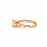 14K Gold 1.10 Carat Radiant Lab Grown Diamond Prong Set Cathedral Engagement Ring