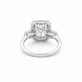 14K Gold 2.80 Carat Cushion Morganite Halo and U Shank Engagement Ring