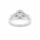 14K Gold Three Stone Lab Grown Oval Diamond Engagement Ring