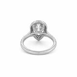 14K Gold 2.00 Carat Pear Lab Grown Diamond Prong Setting Engagement Ring with Halo