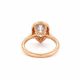 14K Gold 2.00 Carat Pear Lab Grown Diamond Prong Setting Engagement Ring with Halo