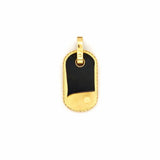 14K Gold Diamond Pave Dog Tag Pendant