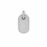 14K Gold Diamond Pave Dog Tag Pendant