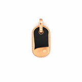 14K Gold Diamond Pave Dog Tag Pendant
