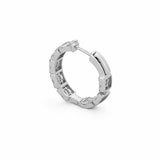 14K Gold Baguette and Round Diamond Cluster Hoop Earrings