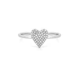 14K Gold Small Heart Diamond Pave Ring
