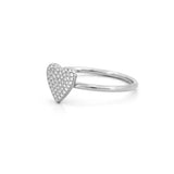 14K Gold Small Heart Diamond Pave Ring