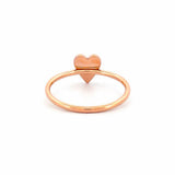14K Gold Small Heart Diamond Pave Ring