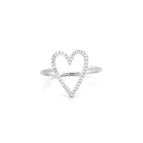 14K Gold Open Heart Diamond Ring
