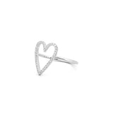 14K Gold Open Heart Diamond Ring