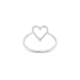 14K Gold Open Heart Diamond Ring