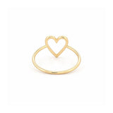 14K Gold Open Heart Diamond Ring