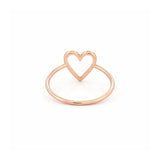 14K Gold Open Heart Diamond Ring