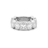 14K Gold 7.3MM Oval Bezel Lab Grown Diamond Fashion Band