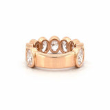 14K Gold 7.3MM Oval Bezel Lab Grown Diamond Fashion Band