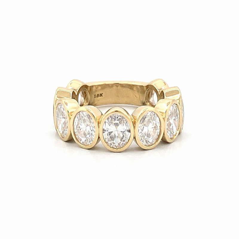 14K Gold 7.3MM Oval Bezel Lab Grown Diamond Fashion Band